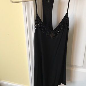 Black sequin tank